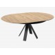 Table en bois ronde pieds métal noir